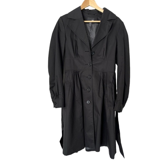H&M Lined Trench Coat w Pleated Detail & Belt - Picture 8 of 11